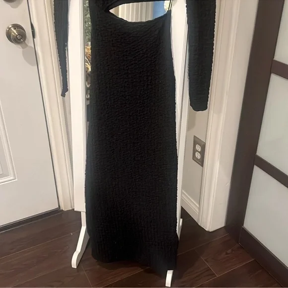 NWT Zara Chic Black Cutout Maxi Dress - Picture 6 of 8
